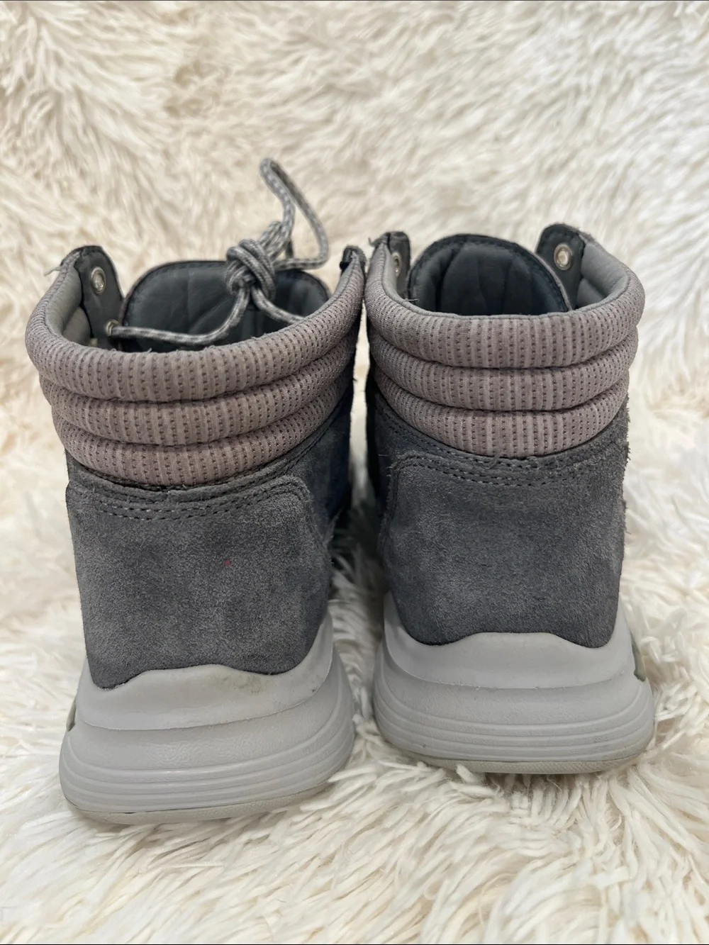 Skechers Women’s Charcoal Gray Suede Lace-Up Hiking Boots